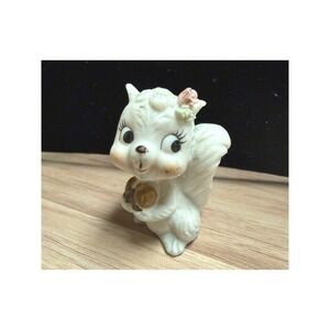 Vintage Napcoware Miniature White Squirrel Porcelain Figurine